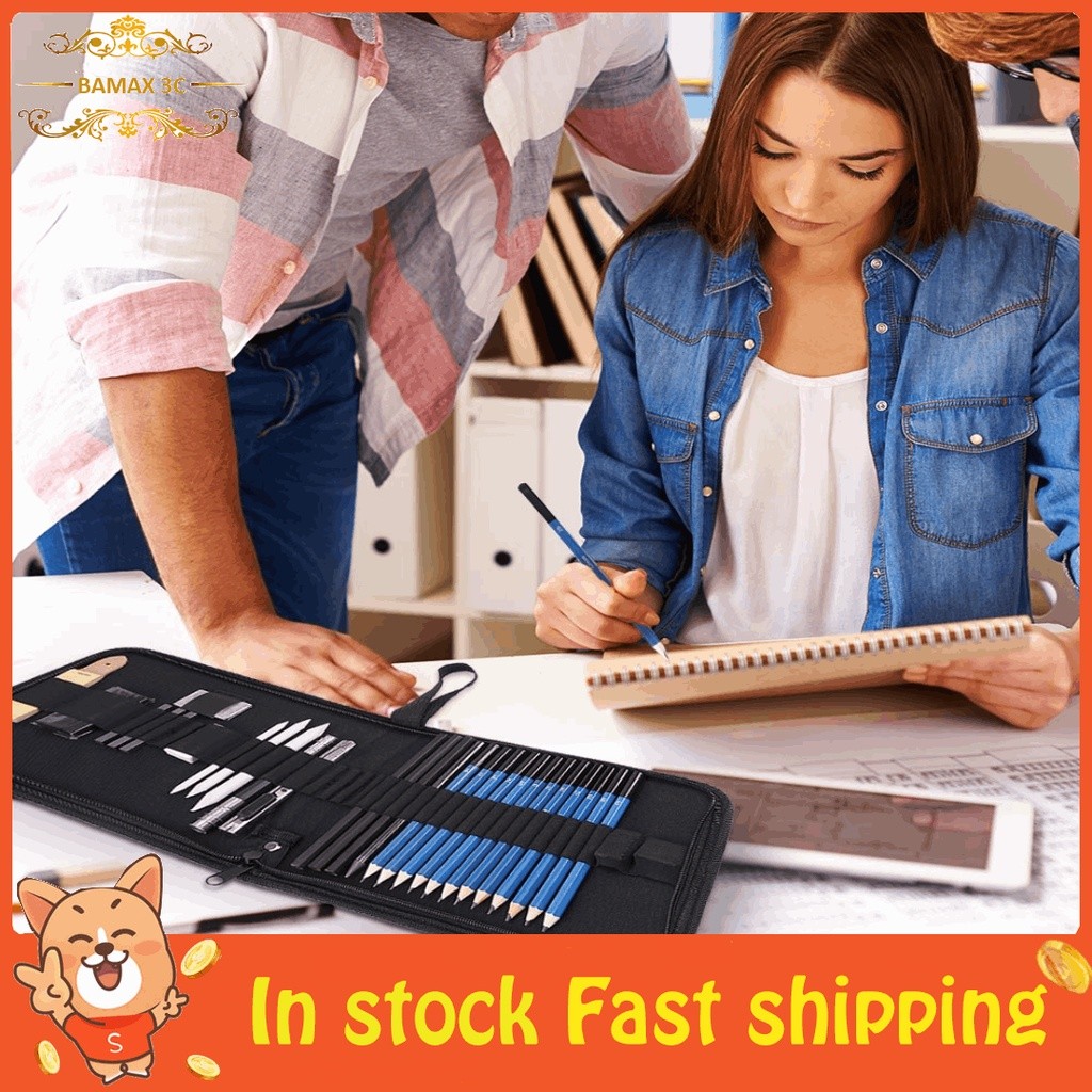 

[STOK TERSEDIA] 33 pcs Pensil Sketsa H&B Set Kit Gambar dan Sketsa dengan Penghapus Batang Arang Rautan |QOA6wdSK|