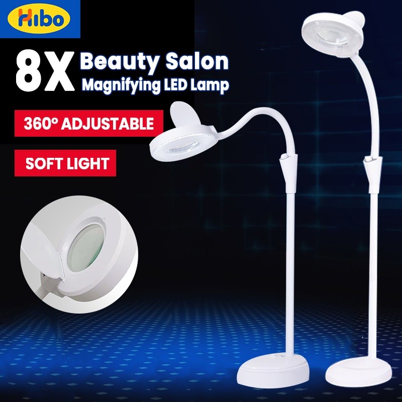 

8X LED Lampu Lantai Pembesar Diopter, Kaca Pembesar, Dudukan Lampu Wajah, Salon Kecantikan Dokter Gigi, Riasan Bulu Mata |BFp2EAaj|