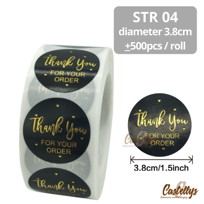 

TERBARU - Sticker Stiker STR 04 Label Roll Thank You Packaging Kue Hampers dll