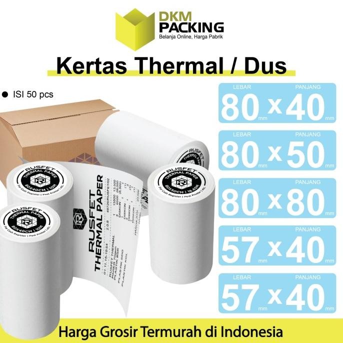 

Kertas Thermal Core Coreless Kertas Printer Resi Barcode Pos Dus