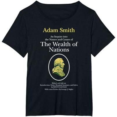 The Wealth of Nations Adam Smith Sampul Buku Vintage Kaos |DfocwWhB|