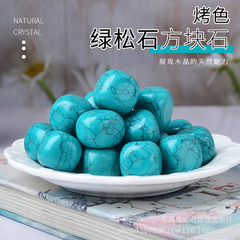 Turquoise Besar Partikel Batu Kubus Lansekap Batu Paving Batu Dekoratif Kristal