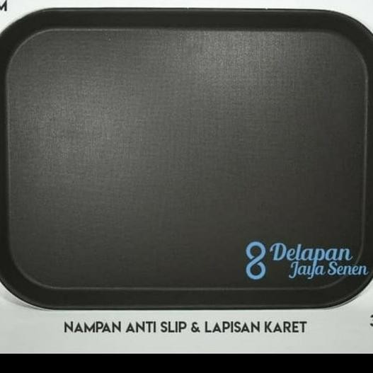 Nampan Hitam Segi AntiSlip Besar Jumbo Saji Makanan Minuman Resto Cafe TS