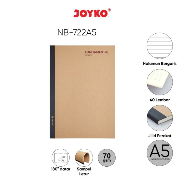 

Ruled Notebook Buku Tulis Catatan Bergaris Joyko NB-722 A5 Fundamental