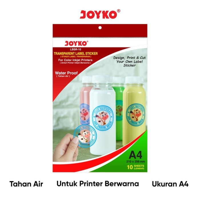 

BEBAS ONGKIR - Kertas Stiker Label Transparan Transparent Sticker Joyko LBSR-10 A4