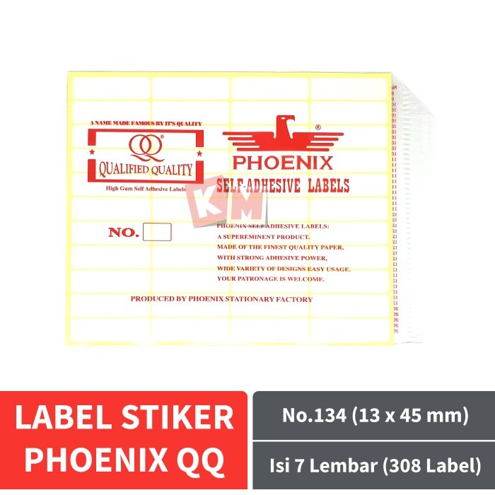 

BEBAS ONGKIR - Label Stiker Phoenix QQ No.134 Kertas Harga Nama Undangan 13 x 45 mm