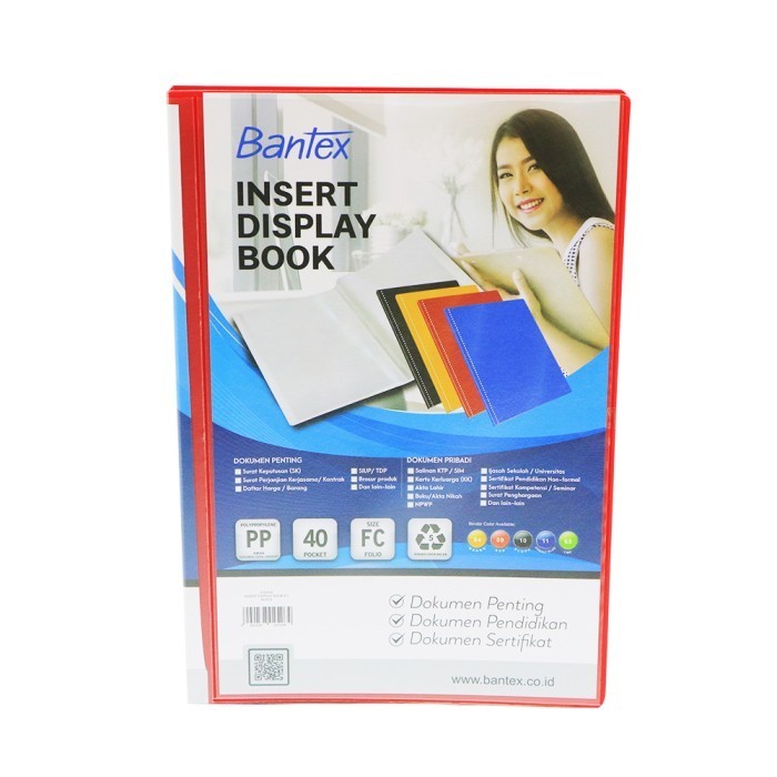 

Insert Display Book Bantex PP Folio F4 Isi 40 Pockets Red 3185I09