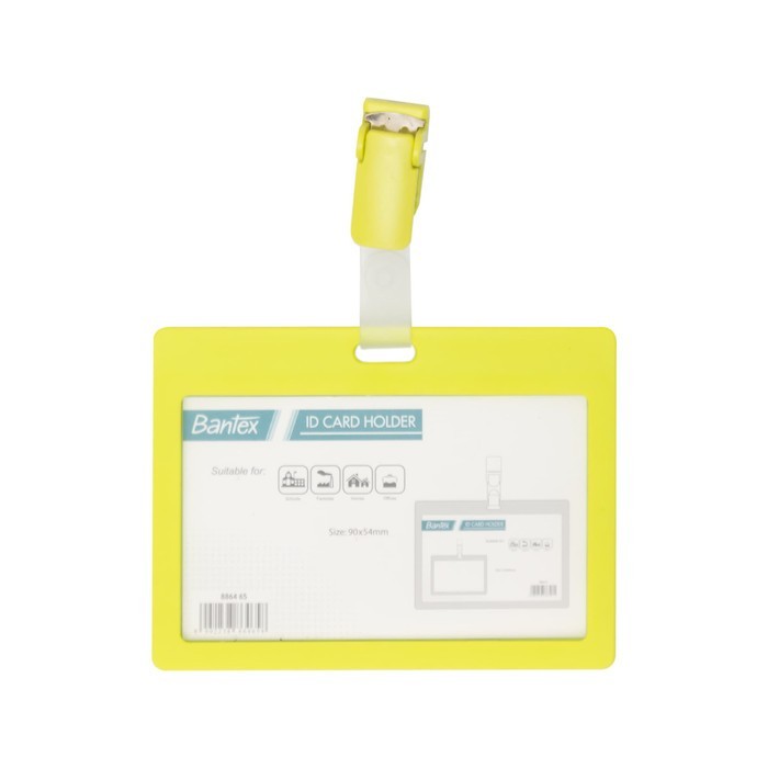

Name Tag ID Card Holder With Clip Bantex Landscape Lime 8864-65