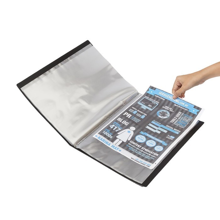 

HARGA DISC - Display Book Clear Holder Bantex Folio Isi 40 Pockets F4 Black 3185-10