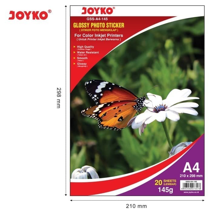 

HARGA DISC - Glossy Photo Sticker / Kertas Foto Stiker Joyko GSS-A4-145 145 gr gram