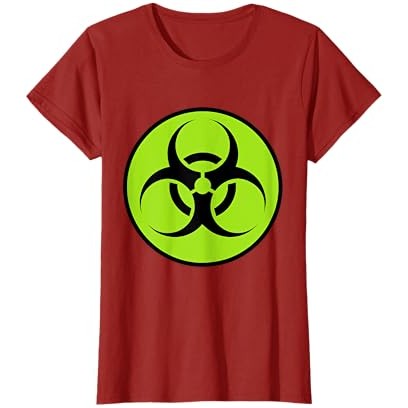Biohazard Hijau Beracun Simbol Logo Ikon Lambang Biohazard T-Shirt |it8AyUzj|