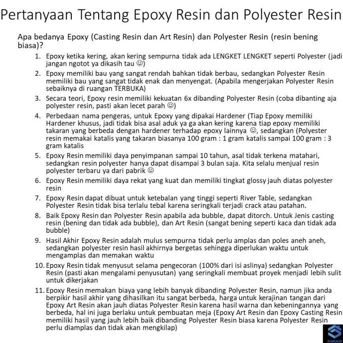 Epoxy Resin Bening - 1 Kg - Epoxy Resin Table Top - Resin Bening