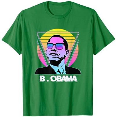 Kaos Kacamata Hitam Retro Vaporwave Presiden Barack Obama |XZRbCixi|