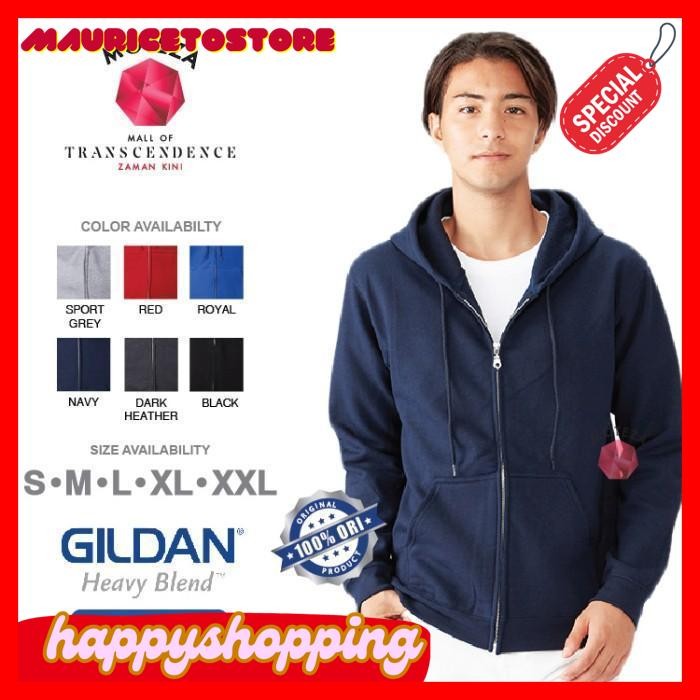 JAKET SWEATER ZIPPER HOODIE POLOS- GILDAN HEAVY BLEND 88600 - WARNA UNGGULAN