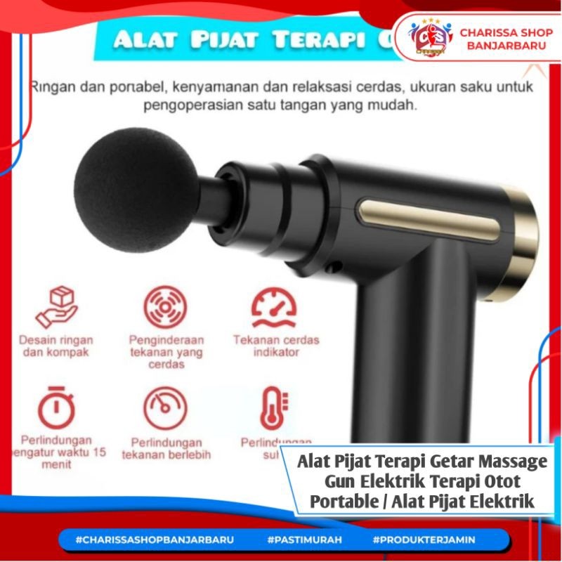 Alat Pijat Terapi Getar Massage Gun Elektrik Terapi Otot Portable / Alat Pijat Elektrik Portable +