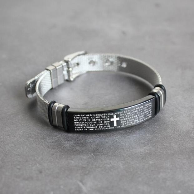 Gelang Salib Doa Bapa Ka Stylish | Gelang Salib Pria Titanium Keren