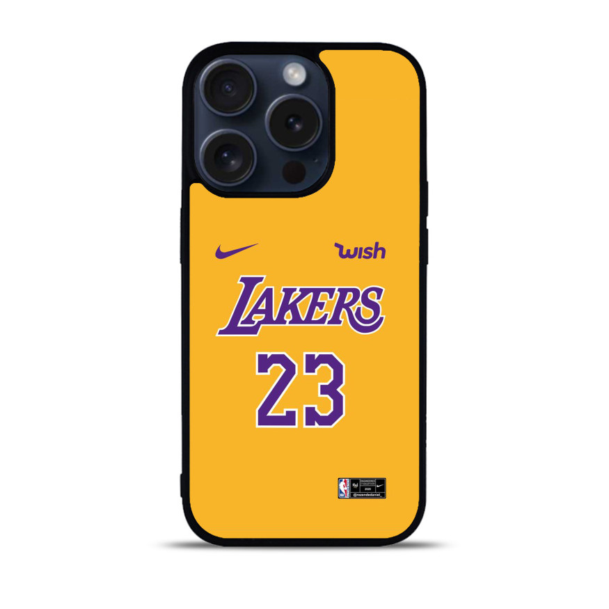 Case Casing iPhone 15 14 13 12 11 Pro Max Mini Plus X Xs XR Lakers Yellow DF782