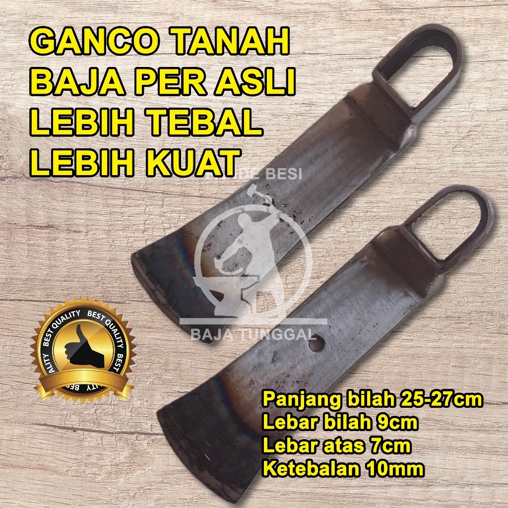 Ganco Tanah Asli Per Baja - Cangkul Kecil Baja Tebal - Ganco Baja Per Tajam Dan Kuat