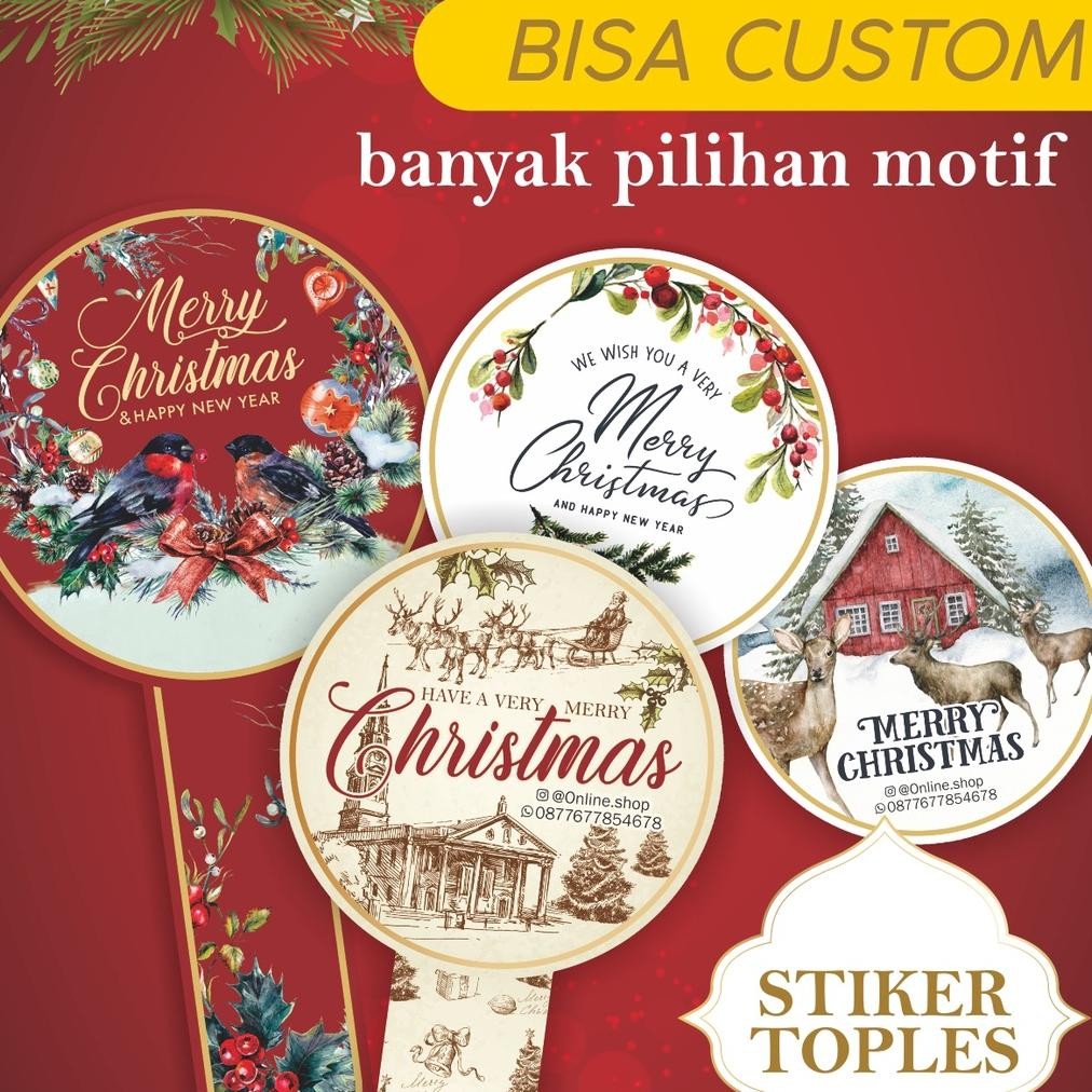 

Kjh Stiker Natal | Sticker Christmas | Hampers Toples Kue Kering Custom