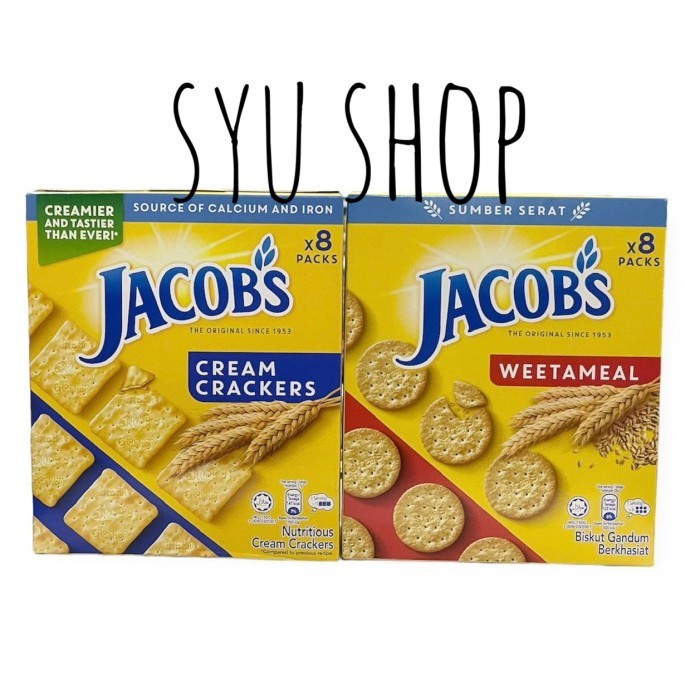 

EKSLUSIF jacobs original weetameal wholegrain wheat hi fibre cream crackers box