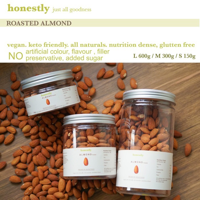 

TERLENGKAP premium Roasted almond import , kacang almond panggang import