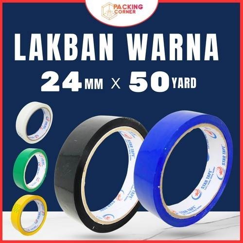 

Lakban Warna Warni 24MM 50 Yard Isolasi Hitam Putih Hijau Kuning Biru Merah 1 Inci Inch 50Yard OPP Color Tape – Kuning