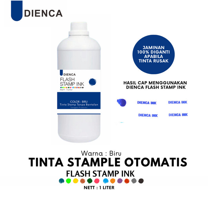 

TERBARU - Tinta Stempel Flash Dienca Official 1 Liter Warna Biru