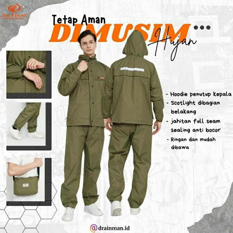(PROMO HUJAN) JAS HUJAN SUNFLOWER 100% ORIGINAL | JAS HUJAN SUN FLOWER RAINCOAT
