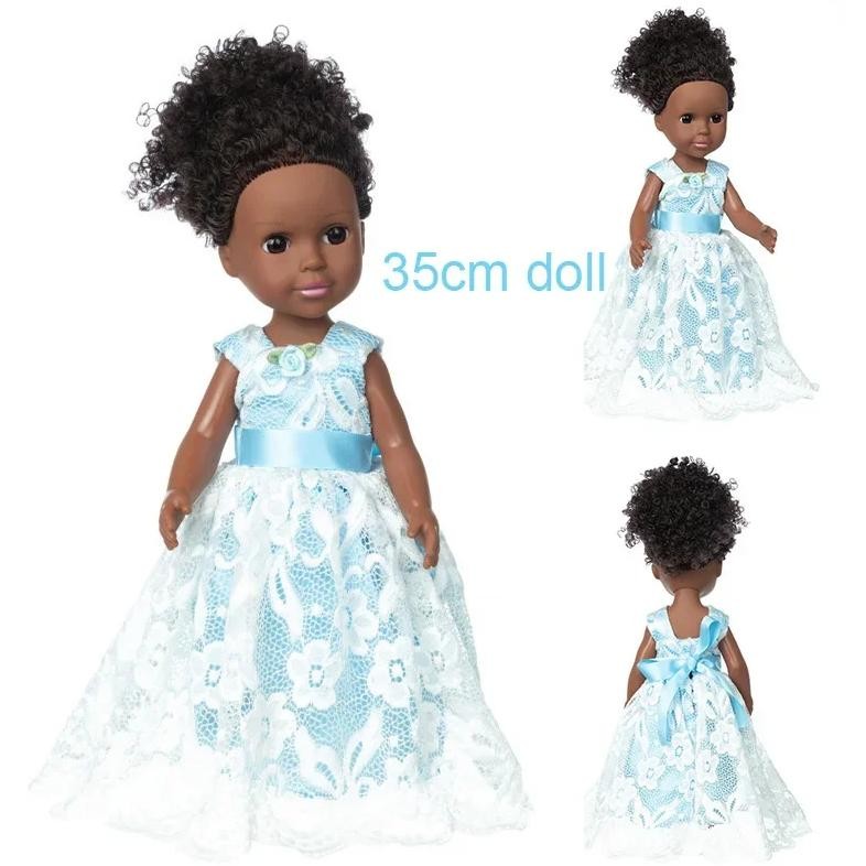 35cm africa reborn black babe doll bath play full silicone babies dolls newborn babe doll toy girl c