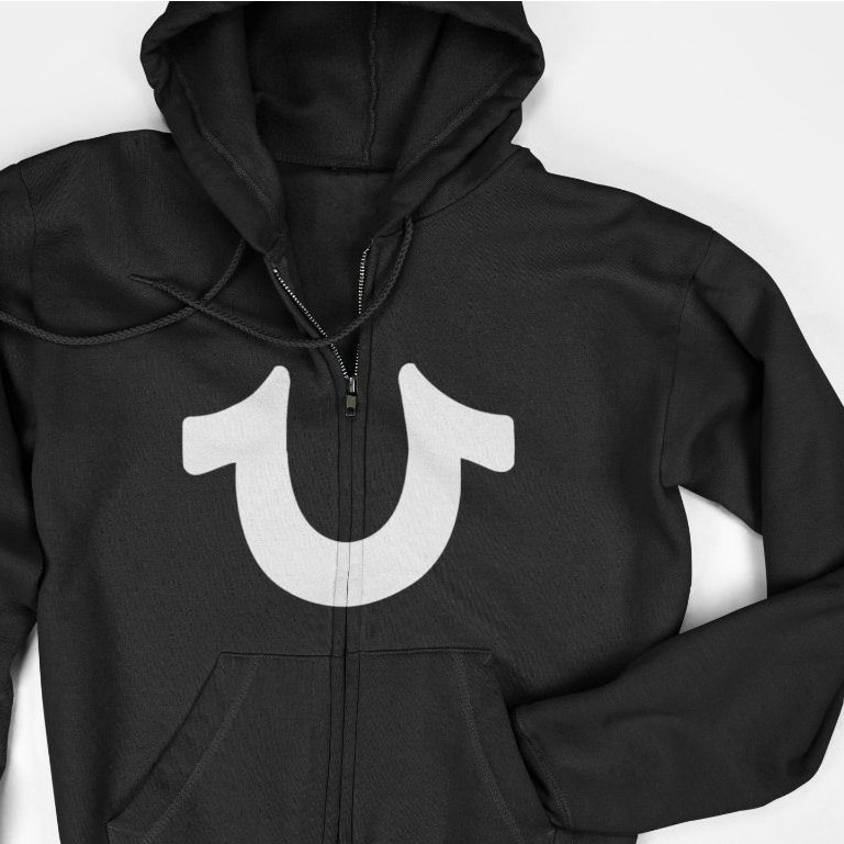 Jaket Hoodie Zipper - True Religion Horseshoe Logo