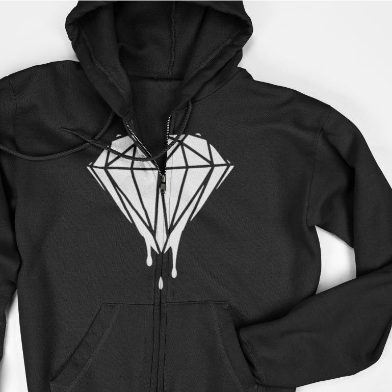 Jaket Hoodie Zipper - Diamond Black