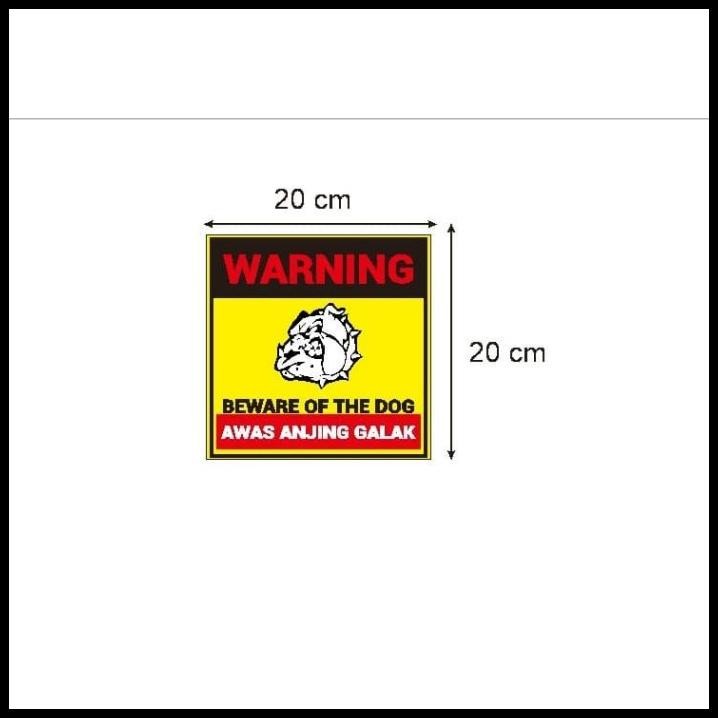 

HOT DEAL STIKER VINYL WARNING ANJING GALAK BEWARE OF DOG SIGN INFORMASI HATI2 !