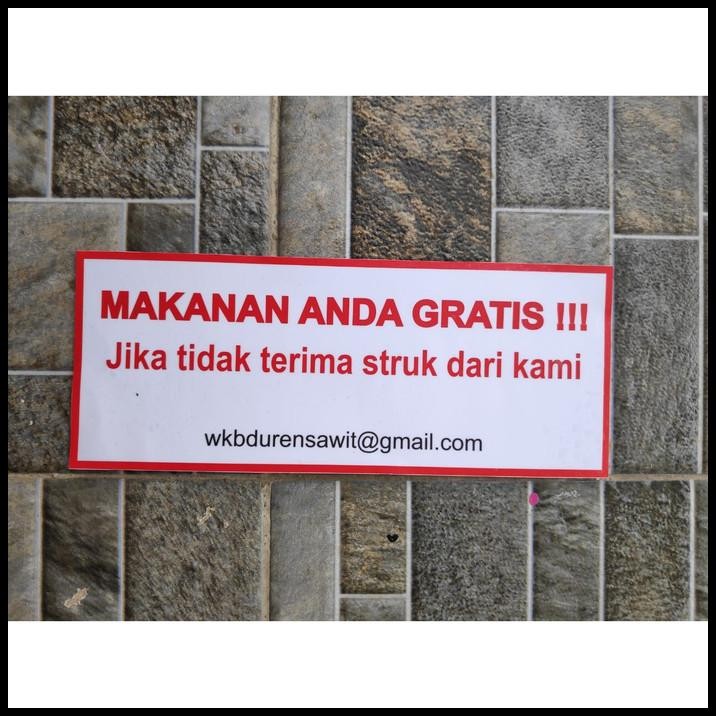 

DISKON STIKER ATURAN TEMPAT MAKAN MAKANAN ANDA GRATIS JIKA TIDAK ADA STRUK !