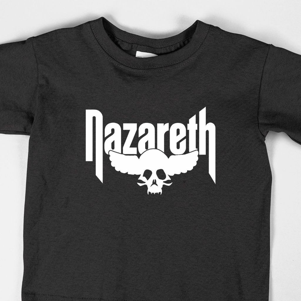 T-shirt Distro Kaos Pria Wanita Katun Kombet 24s All Size Nazareth Band Logo