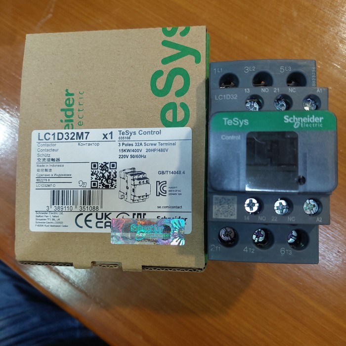 Kontaktor Lcid32M7 3P 50A Coil 220V Ac Schneider Original