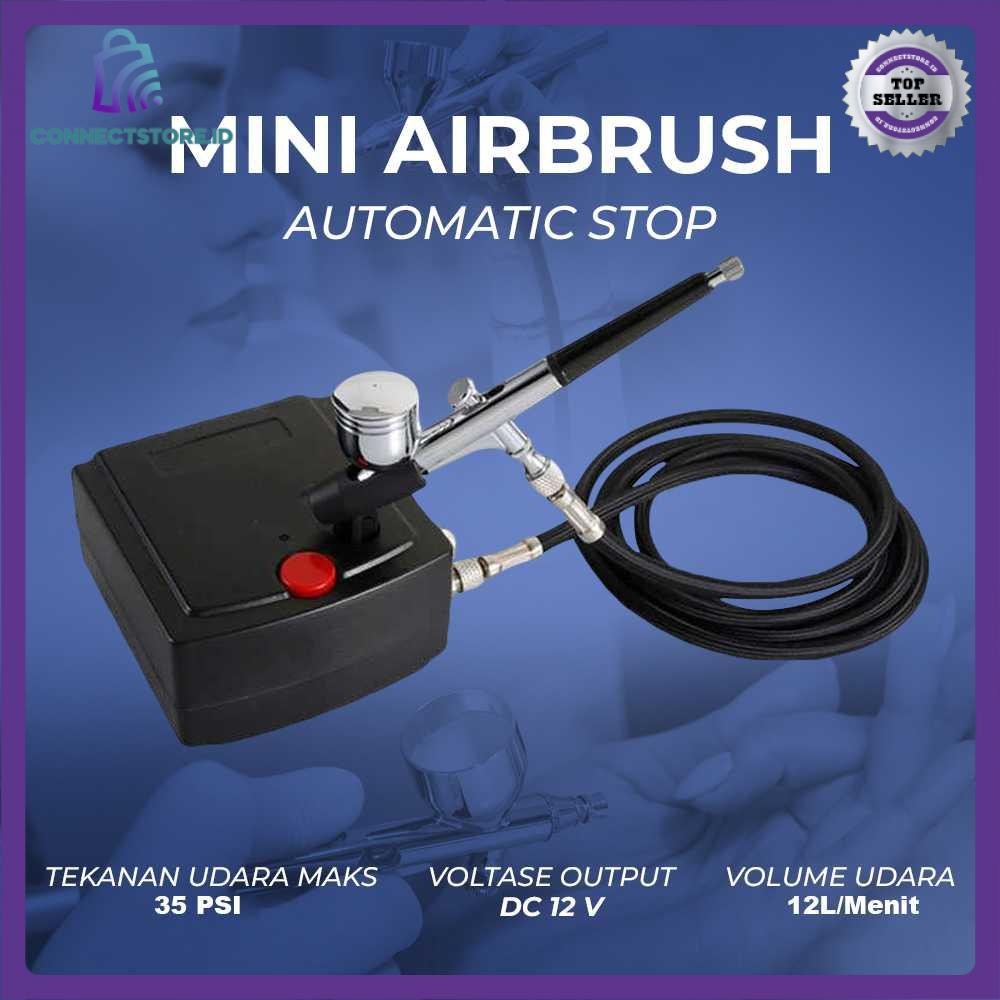 

Mini Airbrush Automatic Stop Double Action Spray Paint Art T100 Silver