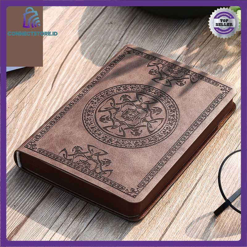 

Catatan Jurnal Notebook Leather Cover Vintage Pattern - Coklat