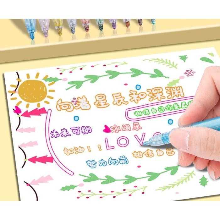 

[Khusus Batam] Spidol Marker Hias Outline, Line Marker Painter, Pena Glitter Garis [G]