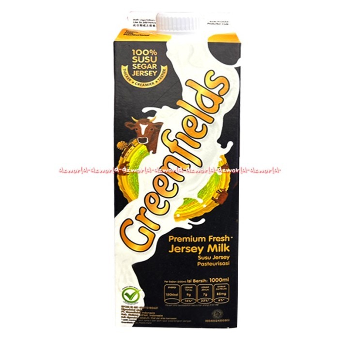 

Greenfields Premium Freshjersey Milk 1000ml Green Fields Susu Uht Rasa