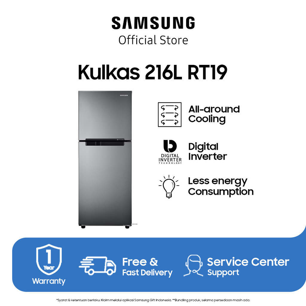 Samsung RT19M300BGS Kulkas 2 Pintu - Grey Silver