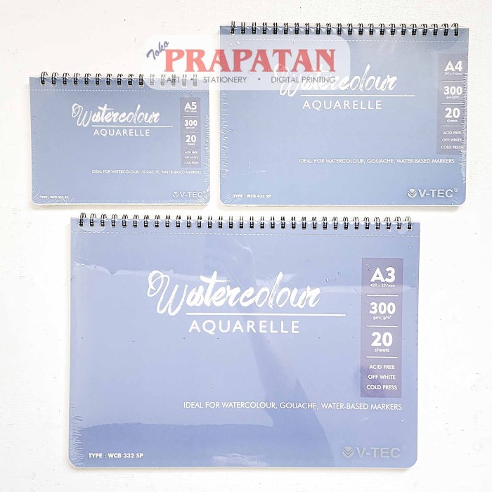 

V-Tec Spiral Watercolor Book Pad Buku Cat Air #Original