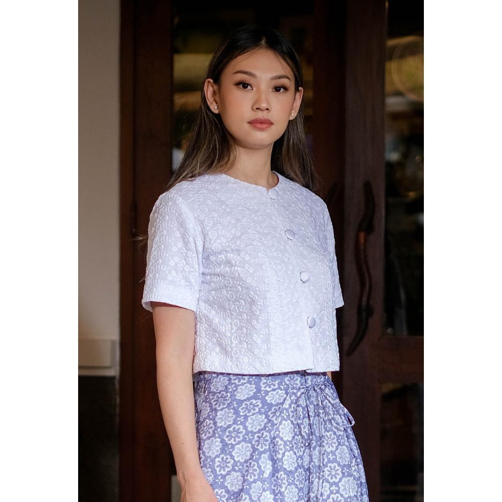 Kichi Batik Blazer Blouse Crop Evara