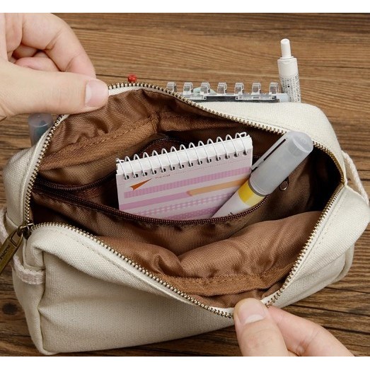 

Kokuyo Wsg-Bbs01 Pencil Bag Multifunctional Storage Bag Simple Retro #Original