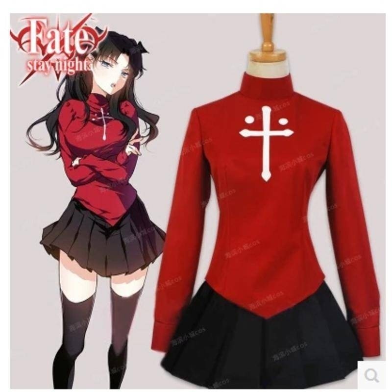 Kostum Cosplay Fate stay night COS fate guardian night Tohsaka Rin |NYTU1dxL|