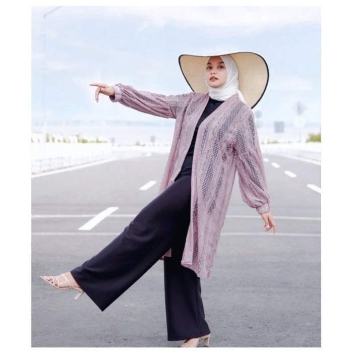 Jasn Long Outer Cardigan Lace Busana Pantai