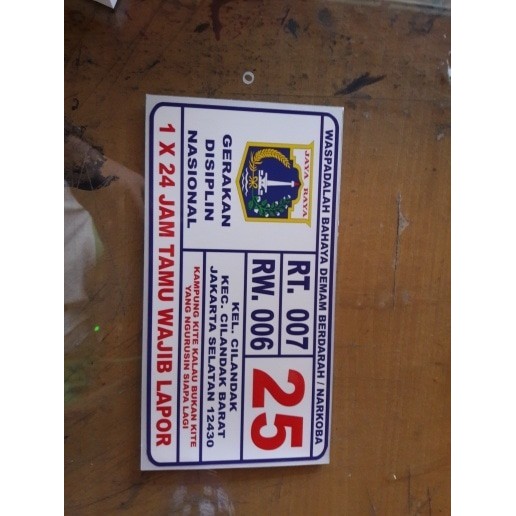 Plat Rt Rw Nomor Rumah Alumunium