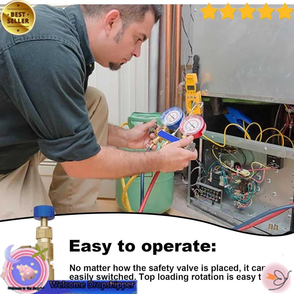 Yourfavproduct ISFRIDAY Katup Kontrol Liquid Safety Valve AC Refrigerant R22 to R22 - MX635 WD18X