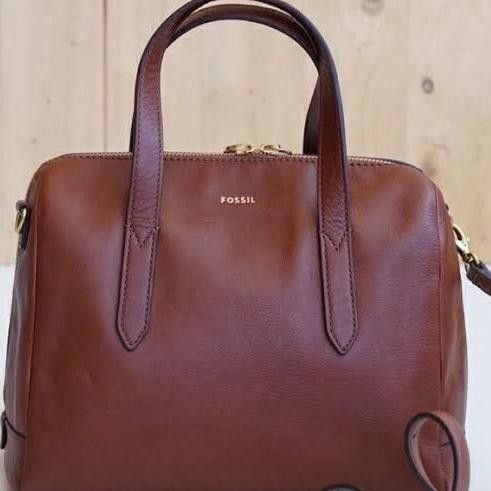 fossil sydney satchel brown