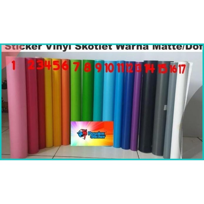 

Stiker Skotlet Vinyl Warna Dop/Glossy Polos 45CM x 15M (Roll) 11OKTZ4