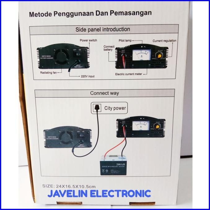 Charger Accu 12v 20A / Charger Aki 12 volt 20 Ampere